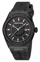 Men's Roberto Cavalli By Franck Muller Scala Automatic Rubber Strap Watch, 45mm