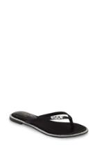 Women's Jewel Badgley Mischka Thalia Crystal Embellished Flip Flop .5 M - Black