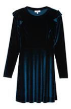 Women's Nsr Velvet Fit & Flare Dress - Blue/green