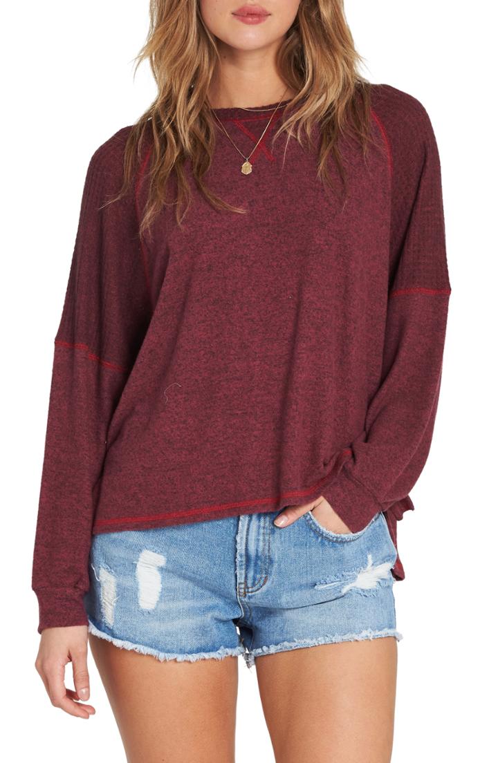 Women's Billabong Head Start Sweatshirt - Burgundy