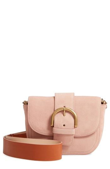 J.crew Buckle Crossbody Suede Bag - Pink