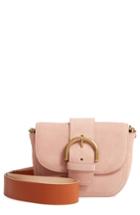 J.crew Buckle Crossbody Suede Bag - Pink