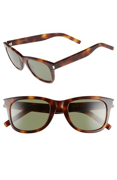Men's Saint Laurent 50mm Sunglasses - Avana/ Avana/ Green