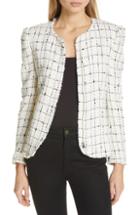 Women's Rebecca Taylor Plaid Tweed Zip Jacket - Ivory