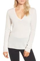 Women's James Perse Cashmere V-neck Sweater - Beige