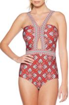 Women's Laundry By Shelli Segal Butterfly Twin Cutout One-piece Swimsuit - Red