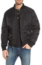 Men's Schott Nyc Dragon Embroidered Nylon Flight Jacket - Black