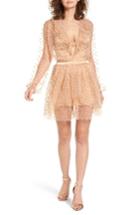 Women's For Love & Lemons All That Glitter Minidress - Beige