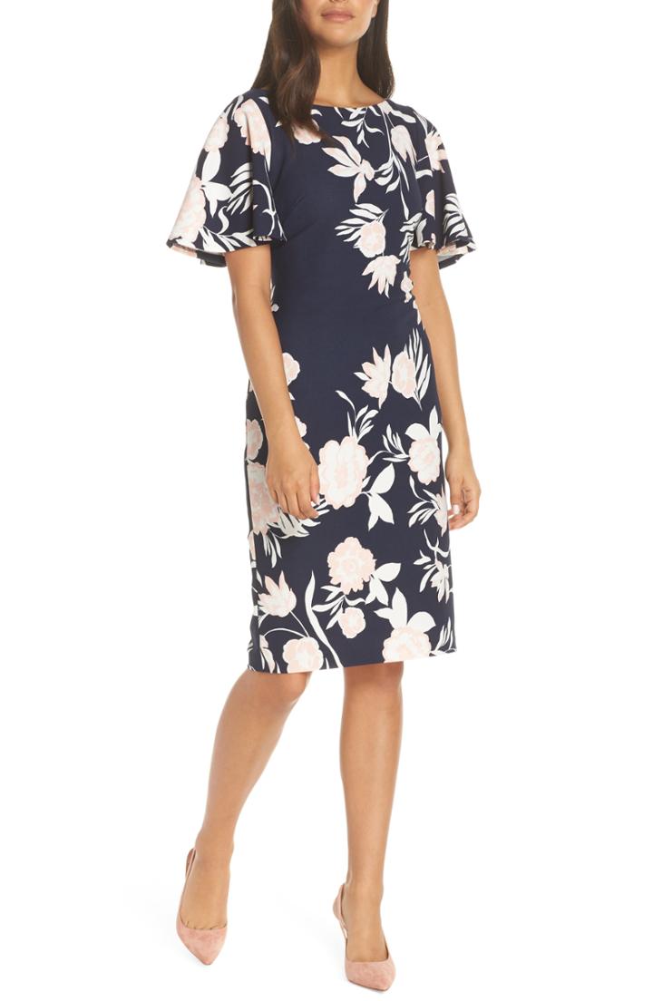 Women's Eliza J Flounce Sheath Dress - Blue