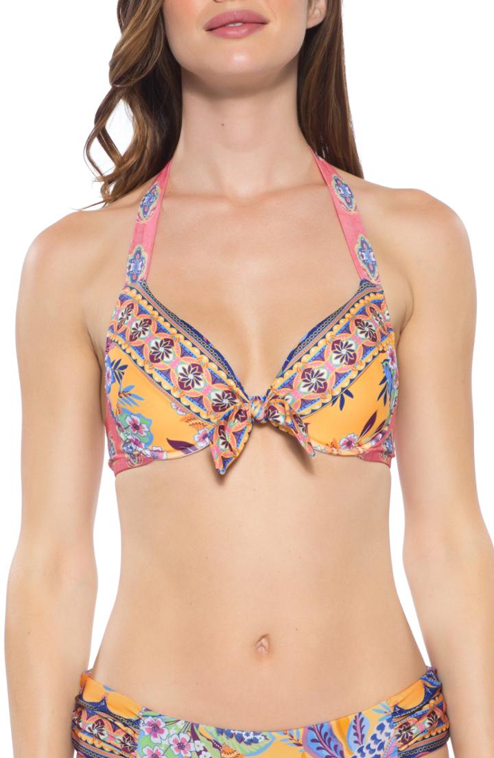 Women's Becca Tapestry Bloom Underwire Bikini Top - Yellow