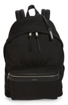 Men's Saint Laurent Canvas Backpack - Black