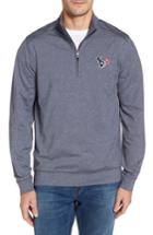 Men's Cutter & Buck Texans Shoreline Quarter Zip Pullover, Size - Blue