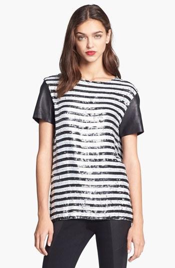 Rachel Zoe Stripe Sequin Top