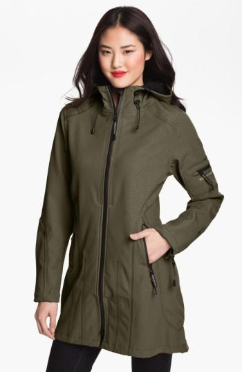 Women's Ilse Jacobsen Rain 7 Hooded Water Resistant Coat - Green