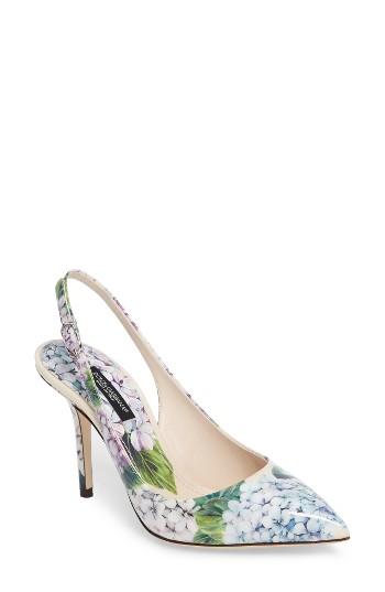 Women's Dolce & Gabanna Hydrangea Slingback Sandal .5us / 37eu - White