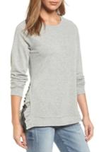 Women's Pleione Ruffle Trim Sweatshirt, Size - Grey
