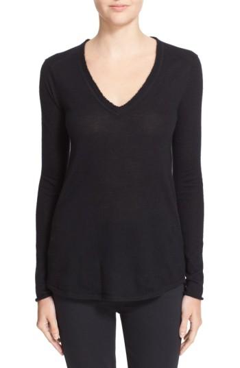 Women's Atm Anthony Thomas Melillo Raw Edge Cashmere Sweater - Black