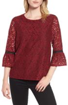 Women's Gibson X Glam Squad Tara Bow Detail Velvet Top - Red