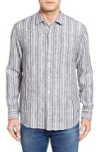 Men's Tommy Bahama Ricky Jacquardo Stripe Linen & Cotton Sport Shirt