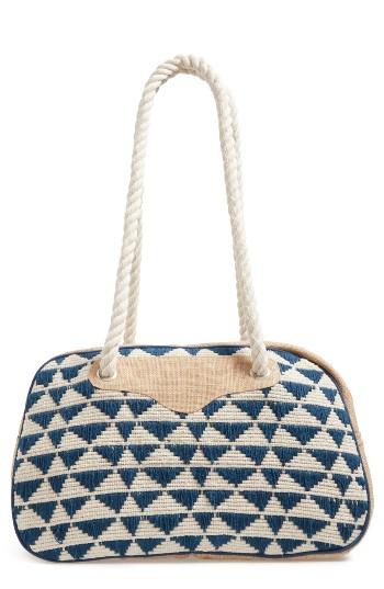 Sole Society Getaway Woven Weekend Bag - Blue