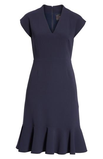 Women's Max Mara Porta Ruffle Hem Dress - Blue