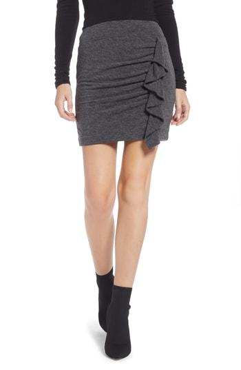 Women's Something Navy Gathered Ruffle Miniskirt, Size - Grey