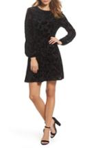 Women's Taylor Dresses Burnout Velvet Swing Dress - Black