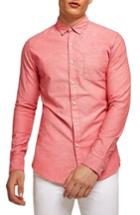 Men's Topman Muscle Fit Oxford Shirt - Red