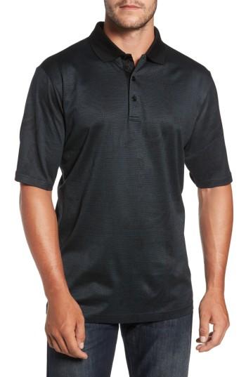 Men's Bugatchi Classic Fit Jacquard Polo - Black