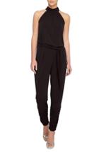 Women's Catherine Catherine Malandrino 'edie' Ruched Leg Jumpsuit - Black