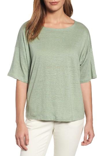 Women's Eileen Fisher Organic Linen Jersey Boxy Top - Green