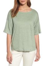 Women's Eileen Fisher Organic Linen Jersey Boxy Top - Green