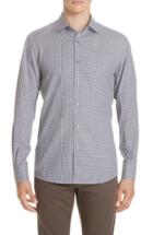 Men's Ermenegildo Zegna Classic Fit Check Sport Shirt, Size - Purple