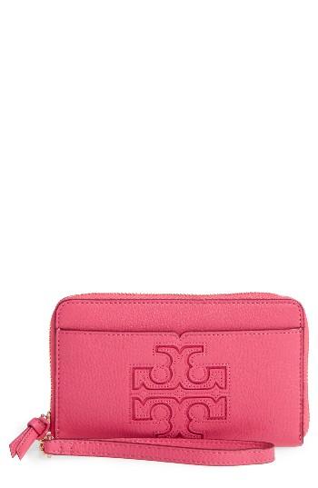 Women's Tory Burch Harper Leather Iphone 6/6s Wristlet - Pink