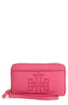 Women's Tory Burch Harper Leather Iphone 6/6s Wristlet - Pink