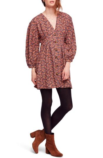 Women's Free People Portobello Linen Blend Mini Dress - Metallic