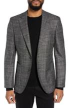 Men's Boss Janson Trim Fit Plaid Wool Blend Sport Coat R - Grey