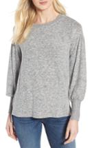 Women's Gibson Blouson Sleeve Cozy Fleece Pullover, Size - Grey