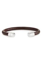 Men's Ted Baker London Herringbone Leather Cuff Bracelet