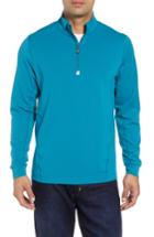 Men's Cutter & Buck Traverse Regular Fit Quarter Zip Pullover, Size - Blue