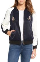 Women's Cupcakes And Cashmere Birch Embroidered Satin Bomber Jacket