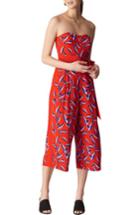 Women's Whistles Lyza Tulip Print Strapless Silk Jumpsuit Us / 4 Uk - Red