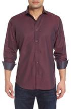 Men's Bugatchi Classic Fit Solid Mercerized Cotton Sport Shirt - Purple