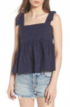 Women's Bp. Embroidered Peplum Tank - Blue
