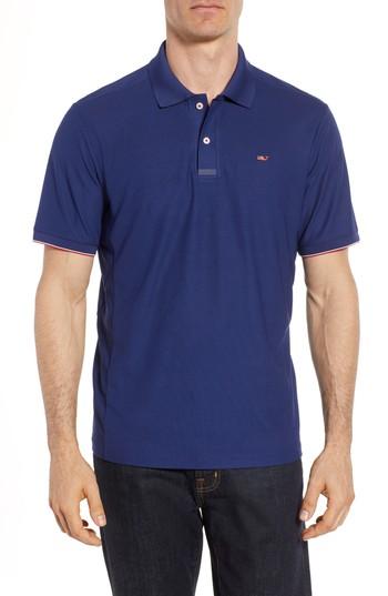 Men's Vineyard Vines Performance Usa Flag Polo - Blue