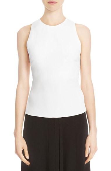 Women's Cushnie Et Ochs Silk Lace-up Back Crop Top - White