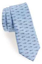 Men's 1901 Shark Print Silk Skinny Tie