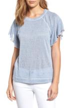 Women's Wit & Wisdom Stripe Knit Flutter Sleeve Top