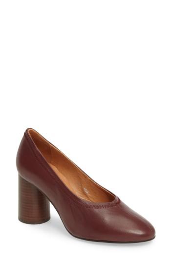 Women's Topshop Graphic Hi Vamp Round Heel Pump .5us / 39eu - Burgundy