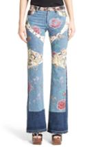 Women's Roberto Cavalli Patchwork Denim Flare Jeans